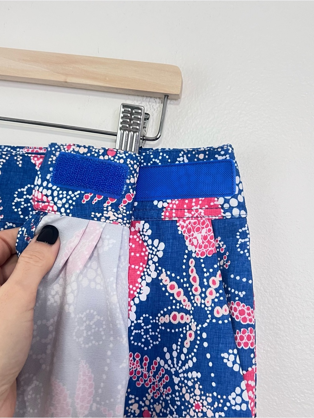 RipSkirt Hawaii La Boheme Blue Floral Wrap Travel Mini Skirt Size L Coverup - Picture 5 of 10